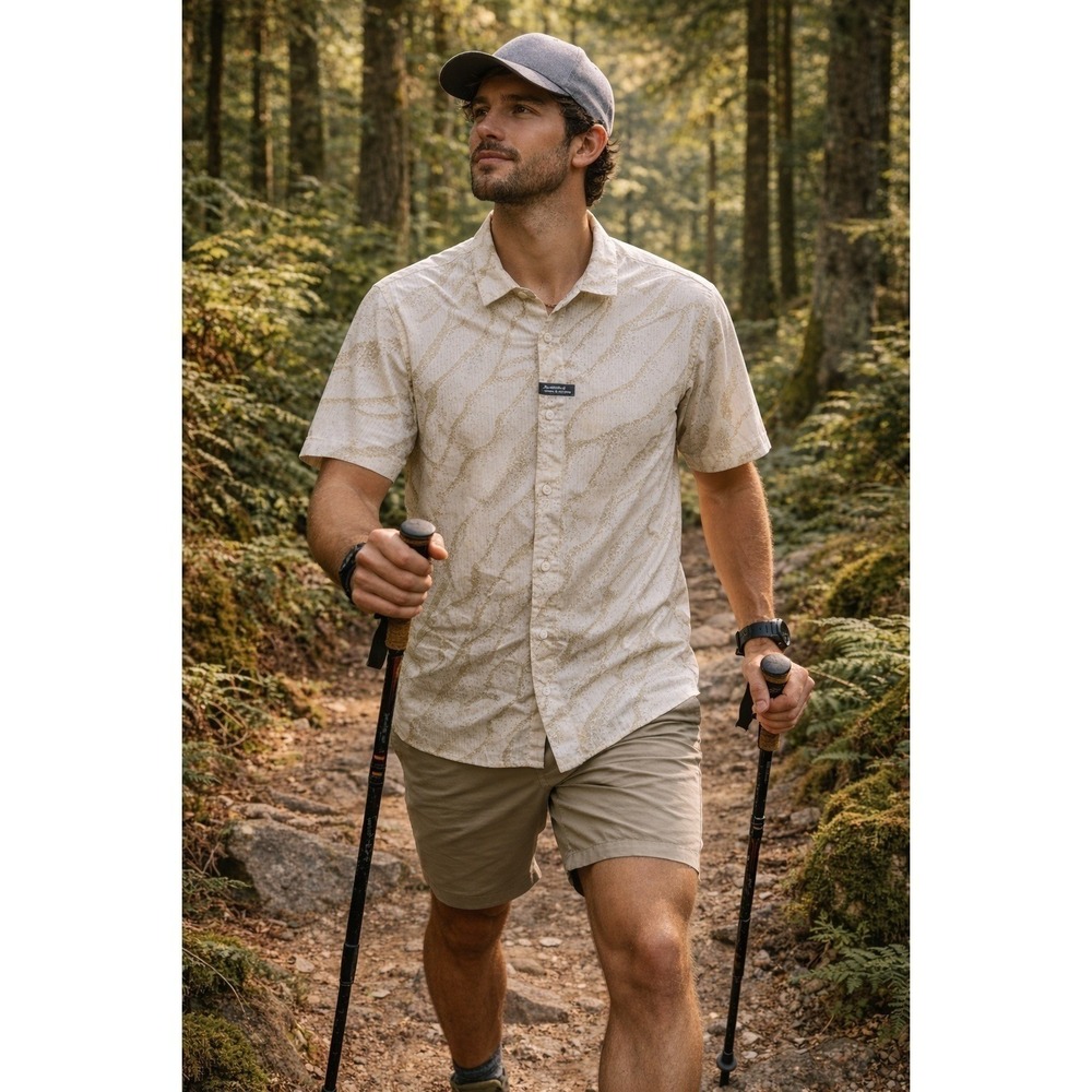 Roark Bless Up Trail Button Up Shirt Small Run Amok Hiking Activewear Golf NEW